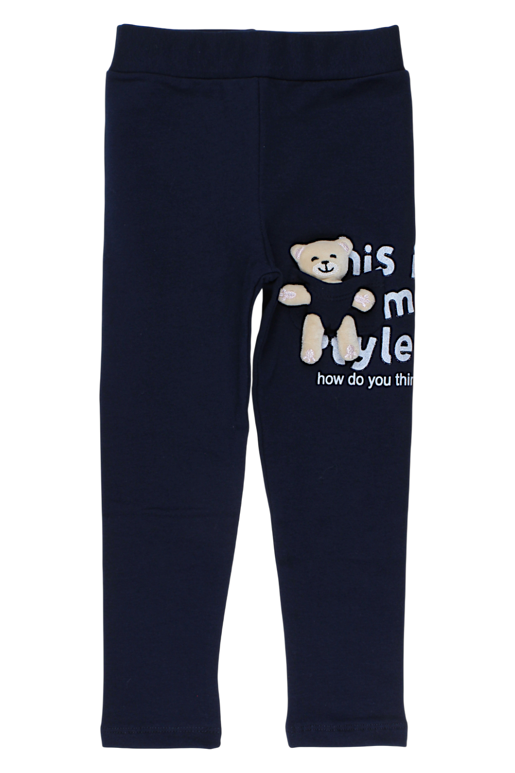 Leggings mit Teddybär-Motiv für Mädchen, marineblau, Timi 60521-17925-23