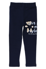 Leggings mit Teddybär-Motiv für Mädchen, marineblau, Timi 60521-17925-23