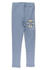 Leggings mit Teddybär-Motiv für Mädchen, aschgrau, Timi 60521-17925