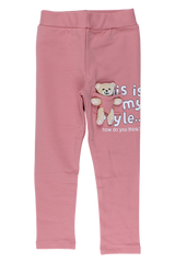 Leggings mit Teddybärmotiv für Mädchen, puderrosa, Timi 60521-17925