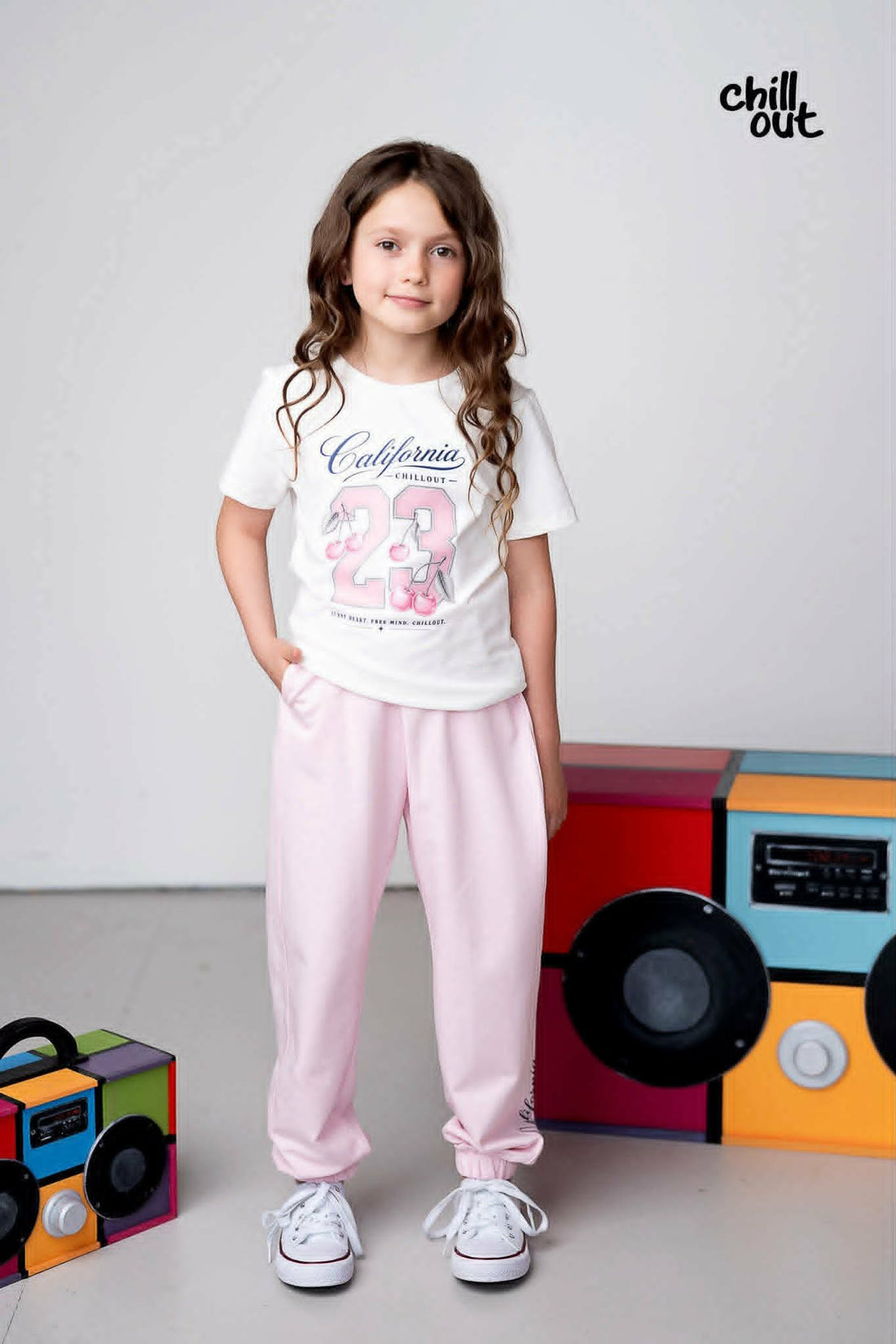 Koszulka dziewczęca granatowa California Chillout 6072-15626-23
