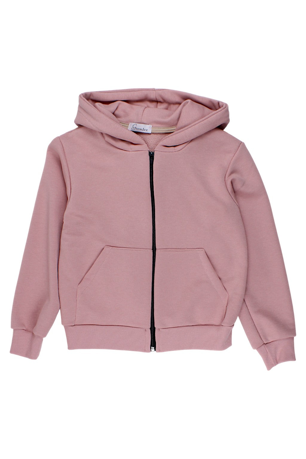 Mädchen-Sweatshirt mit Hundemotiv, schmutzigrosa, Gremtex 6262-26925