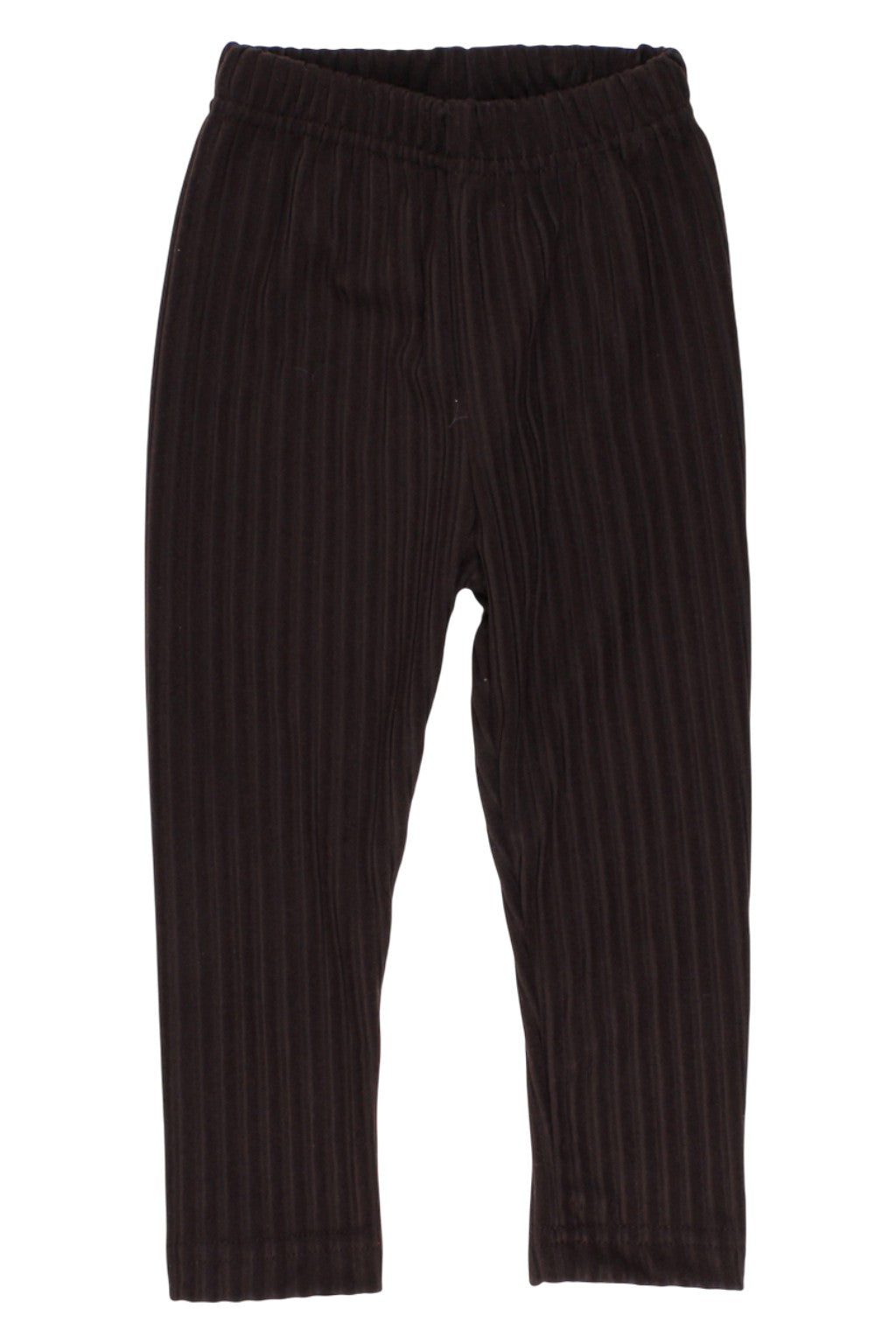 Samtleggings für Mädchen mit Streifen, Schokoladenbraun, Dresmoda 6266-26925-17