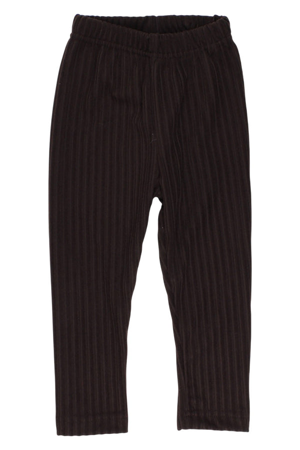 Samtleggings für Mädchen mit Streifen, Schokoladenbraun, Dresmoda 6266-26925-17