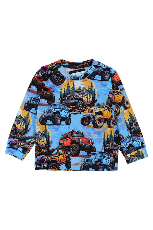 Jungenbluse mit blauem Jeep-Digitaldruck, Amir 6272-51125