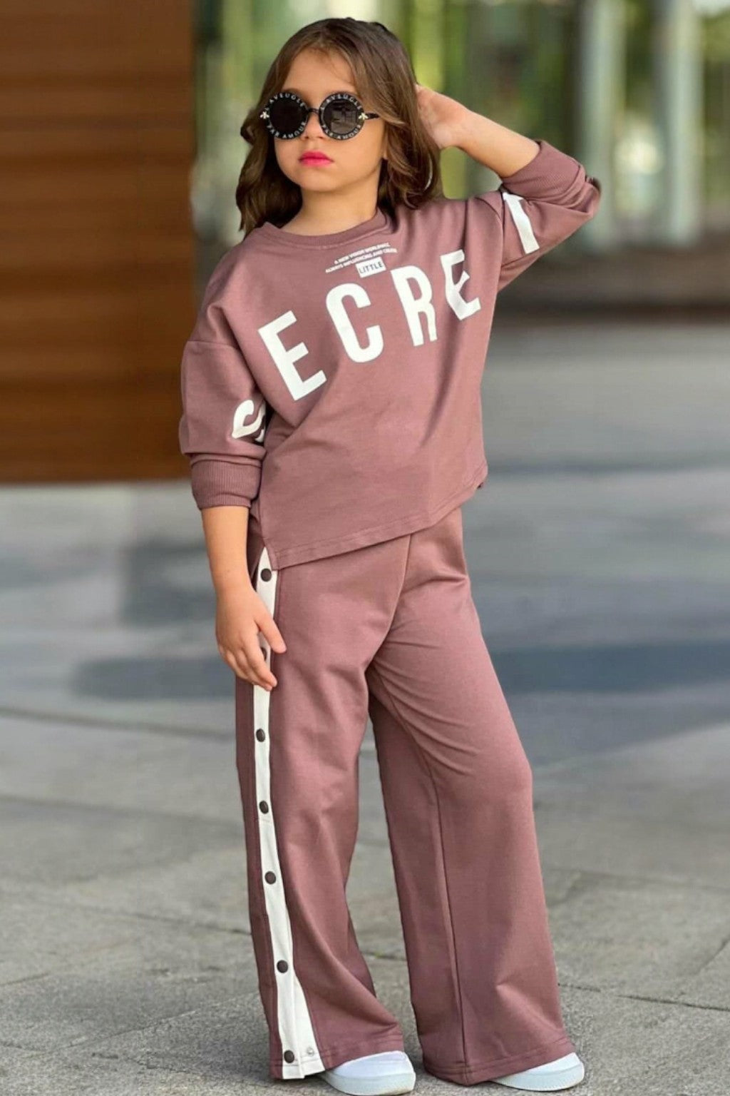 Secret Girls' Brown Bam Bam Set 6426-251125