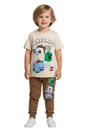 Komplet Minecraft chłopięcy brązowy SerenadKids 6518-9326-4