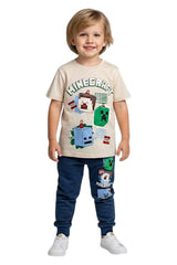 Komplet Minecraft chłopięcy niebieski SerenadKids 6518-9326