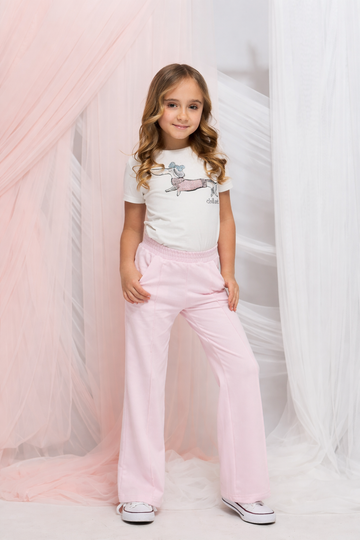 Spodnie dzwony dziewczęce różowe Chillaout 4169-20326-40