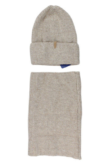 Beiges Hut- und Schal-Set für Mädchen Agbo 6610-221025