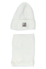 Cremefarbenes Hut- und Schal-Set für Mädchen Agbo 6617-221025