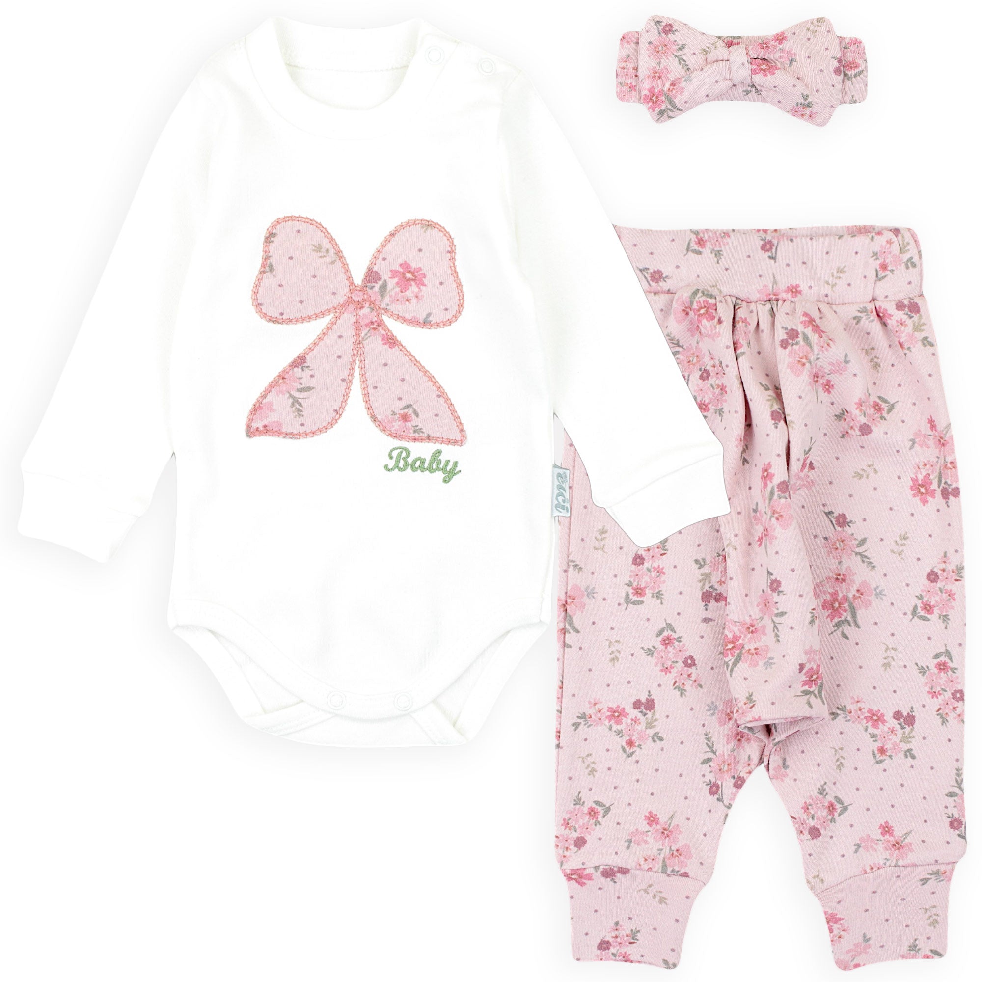 Mädchenbody mit Stirnband, dunkelrosa, Elci 6895-7325-10