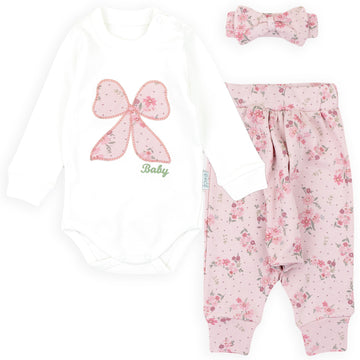 Mädchenbody mit Stirnband, dunkelrosa, Elci 6895-7325-10