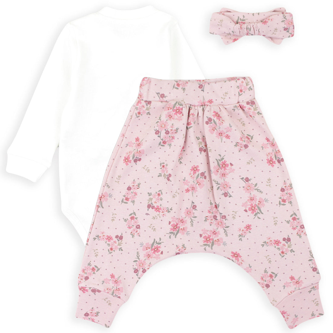 Mädchenbody mit Stirnband, dunkelrosa, Elci 6895-7325-10