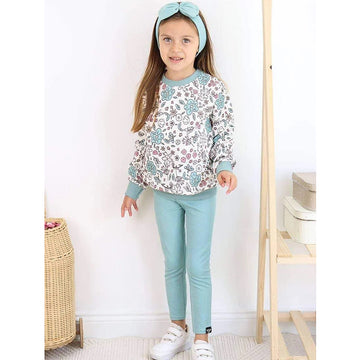3-teiliges Set: Sweatshirt, Leggings, Stirnband, Mint Girl 6899-8824 GKMOD