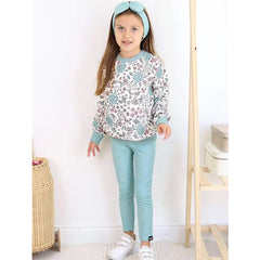 3-teiliges Set: Sweatshirt, Leggings, Stirnband, Mint Girl 6899-8824 GKMOD