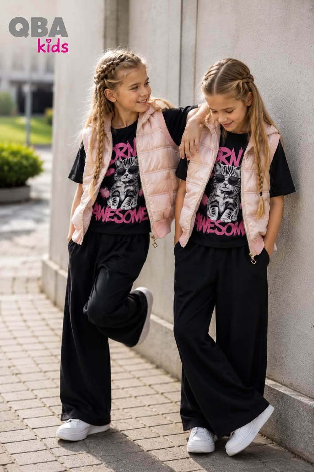 Bluzka kot dziewczęca czarny Qbakids 6949-25726