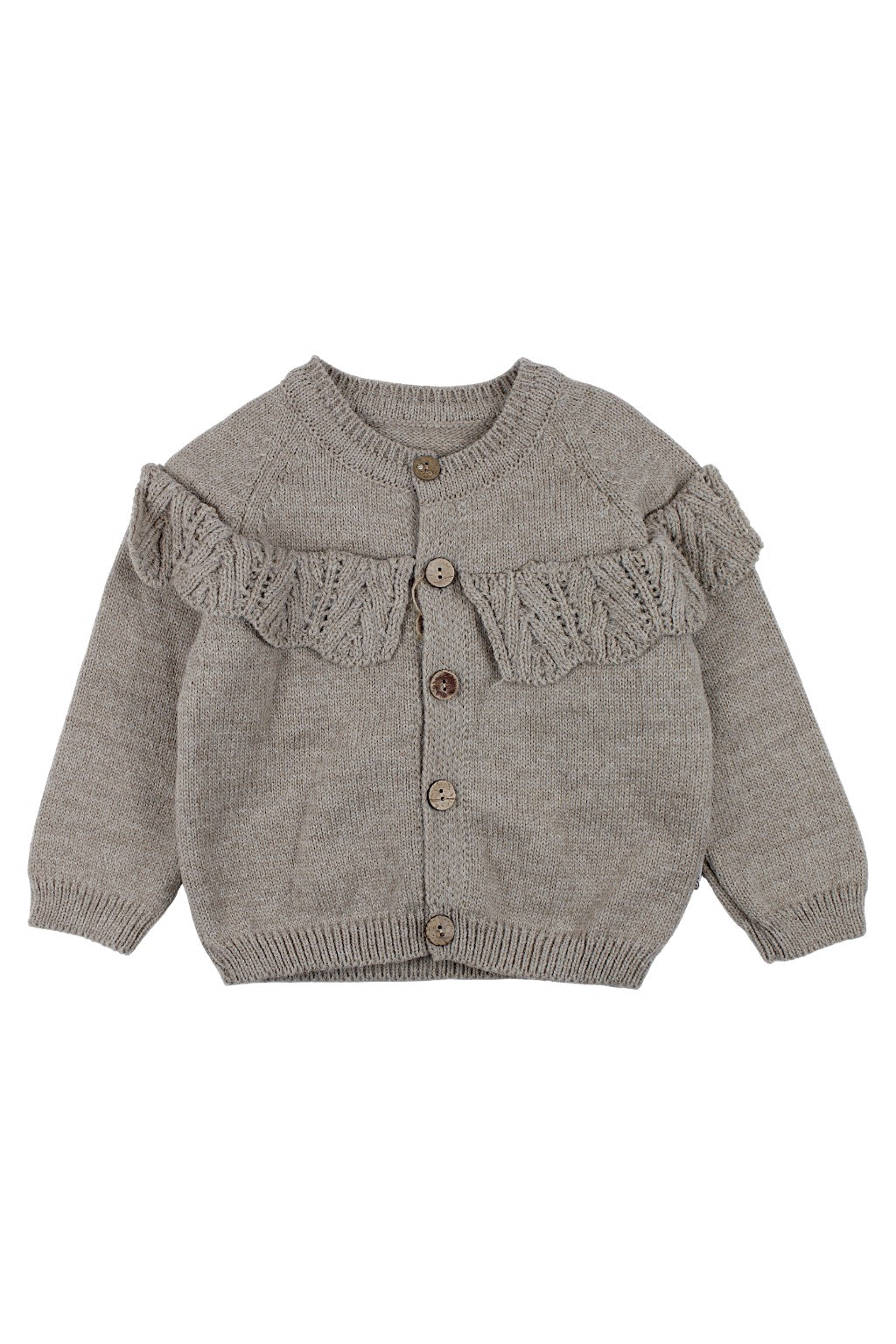 Mädchen-Rüschenstrickjacke Cappuccino Becol 7049-251125