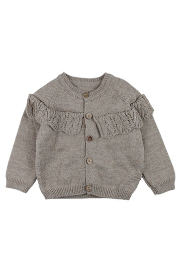 Mädchen-Rüschenstrickjacke Cappuccino Becol 7049-251125