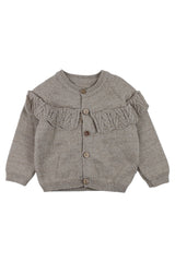 Mädchen-Rüschenstrickjacke Cappuccino Becol 7049-251125