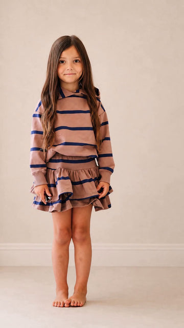 Bluza z kapturem paski dziewczęca brąz Igomil 7103-25826-4