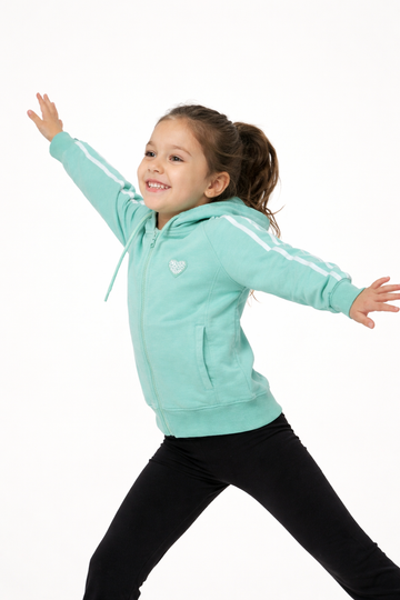 Bluza rozsuwana z kapturem dziewczęca mięta LaLoca 1643-21326-32