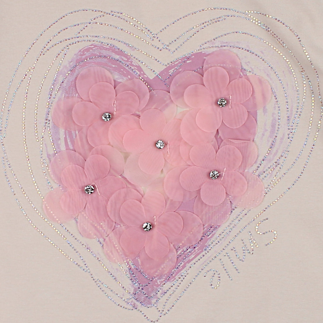 Beige Bluse mit Herzmuster für Mädchen Happy Star 7792-15425