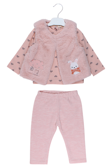 3-teiliges mädchenhaftes rosa Set Baby Rose 7851-11925