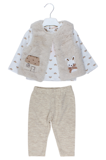 3-teiliges Herz-Set, mädchenhaftes Beige, Baby Rose 7851-11925