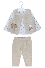 3-teiliges Herz-Set, mädchenhaftes Beige, Baby Rose 7851-11925