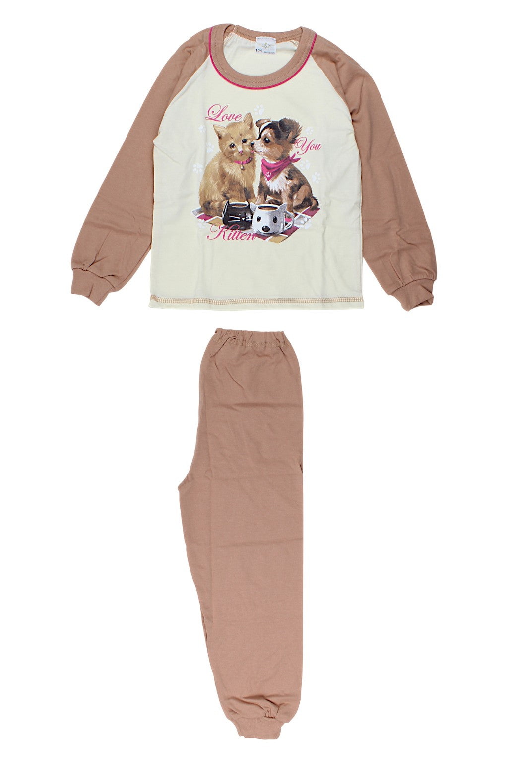 Beiger Mädchenpyjama Sukces 8086-221025-1