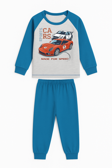 Jungen-Speed-Pyjama blau Sukces 8095-221025-35
