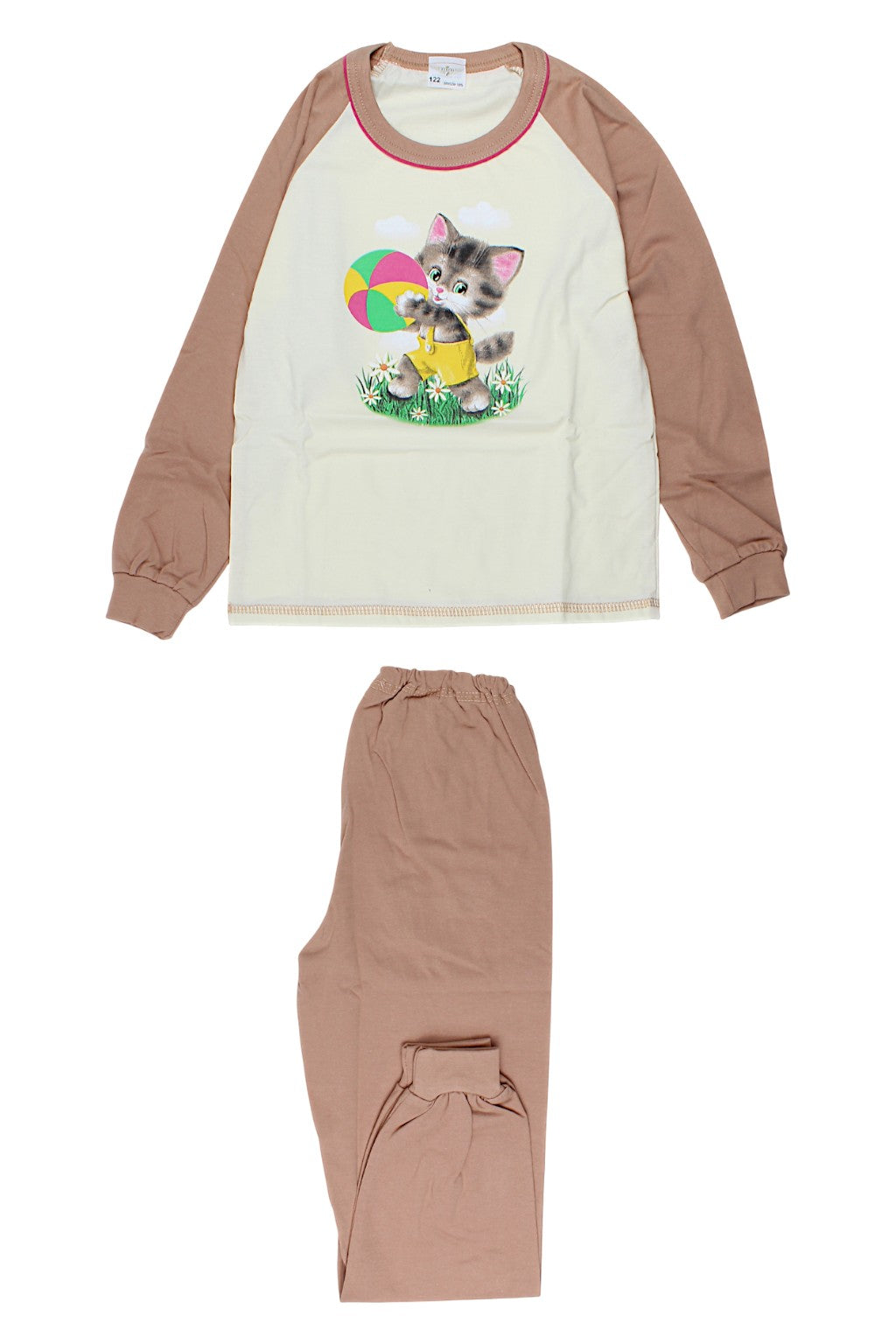 Beiger Mädchenpyjama Sukces 8096-221025