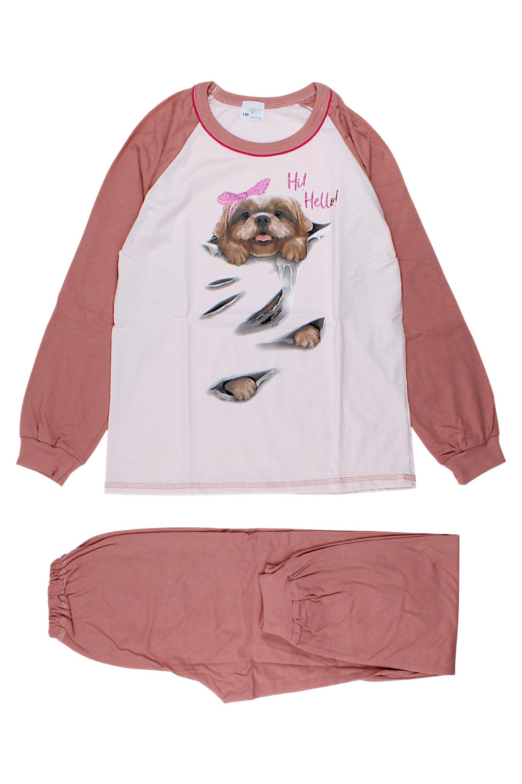 Mädchenpyjama, altrosa, Sukces 8101-221025