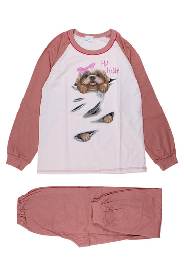 Mädchenpyjama, altrosa, Sukces 8101-221025