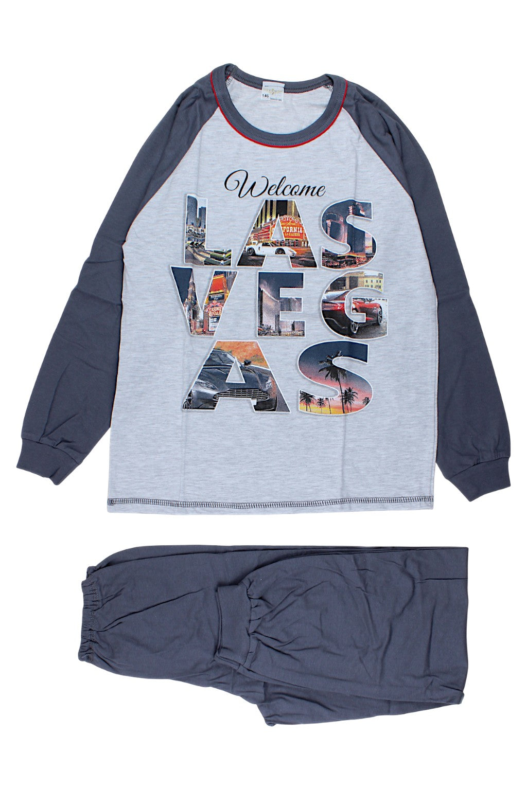 grauer Jungenpyjama Sukces 8103-221025