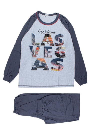 grauer Jungenpyjama Sukces 8103-221025