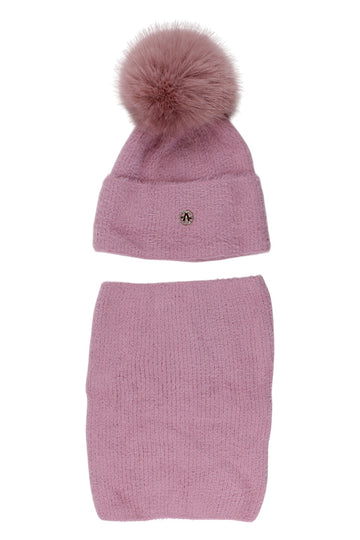 Mädchen-Hut- und Schal-Set, rosa Ambra 8108-221025