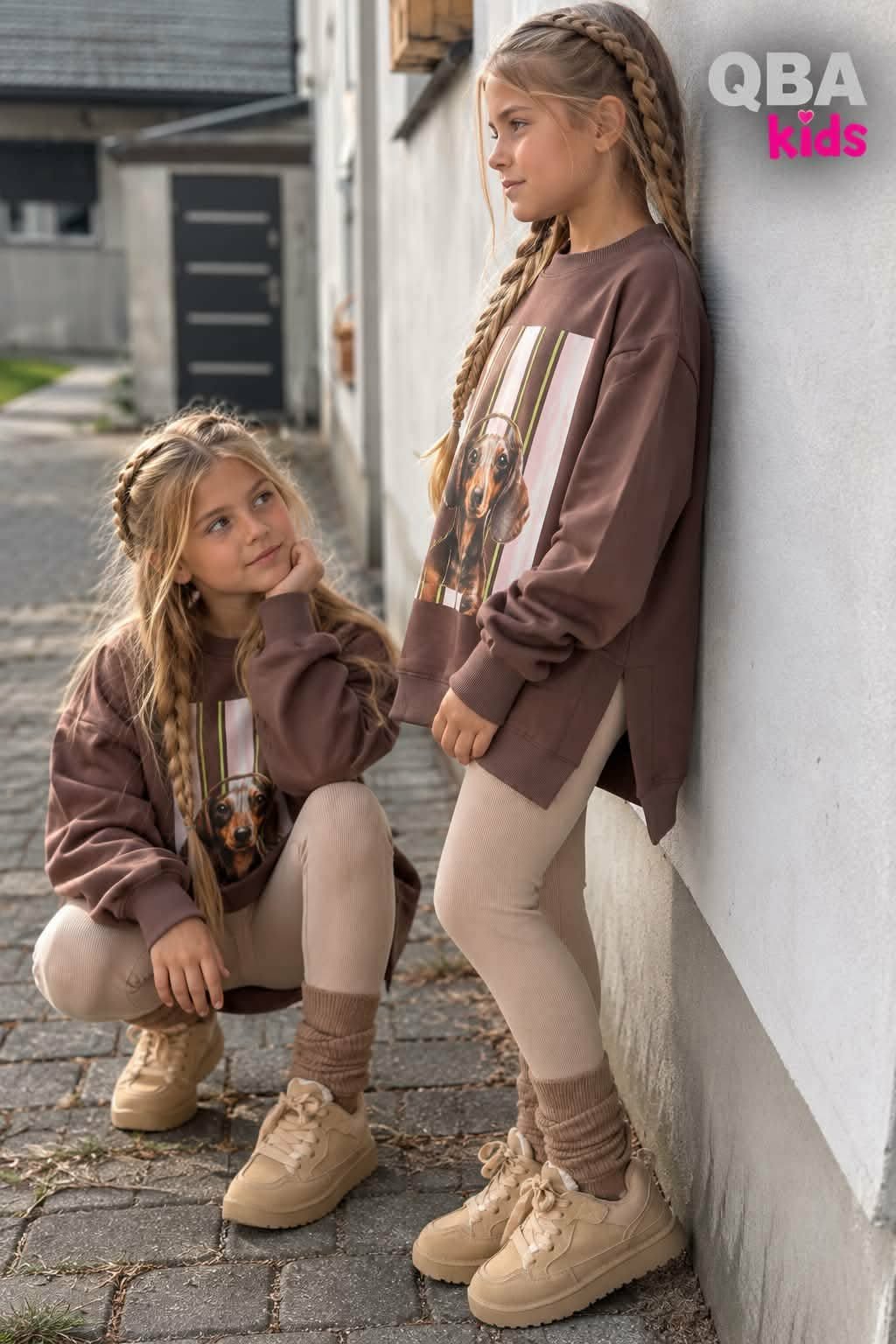 Bluza-tunika jamnik dziewczynka czekolada QbaKids 9118-18926-17