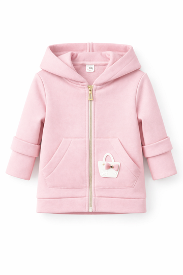 Bluzo-płaszczyk dziewczęcy pudrowy róż Donata 1425-18326-39