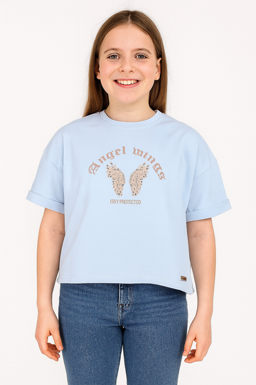 Weiße Flügelbluse für Mädchen Laloca 9053-24625