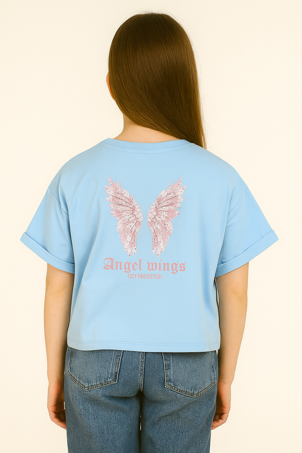 Blaue Flügelbluse für Mädchen La Loca 9053-12625