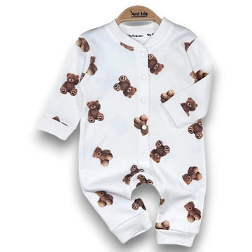Teddybär-Strampler für Mädchen, creme, Murat Baby 9124-22125-28