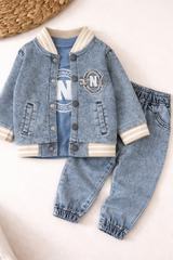 Komplet z kurteczką 3 części chłopięcy niebieski Murat Baby 10390-26326