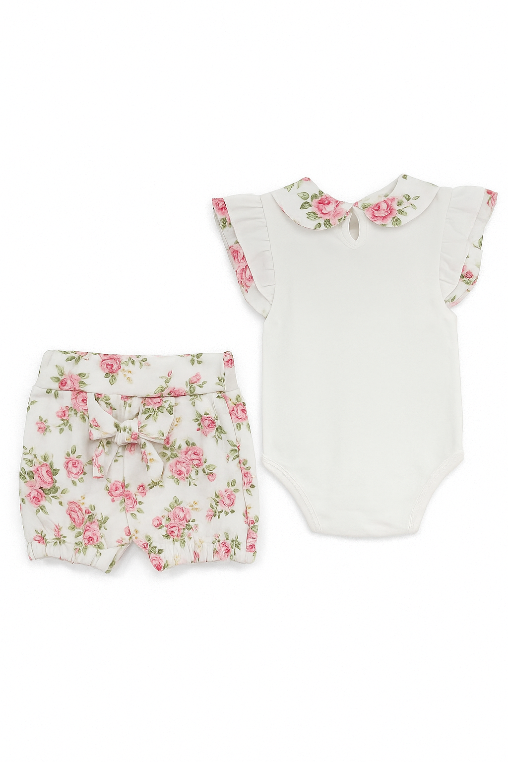 Murat Baby 9615-5625 weißes Body- und Shorts-Set für Mädchen