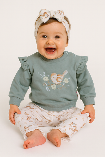 Murat Baby 9675-31725 3-teiliges Mädchen-Set in Salbeigrün