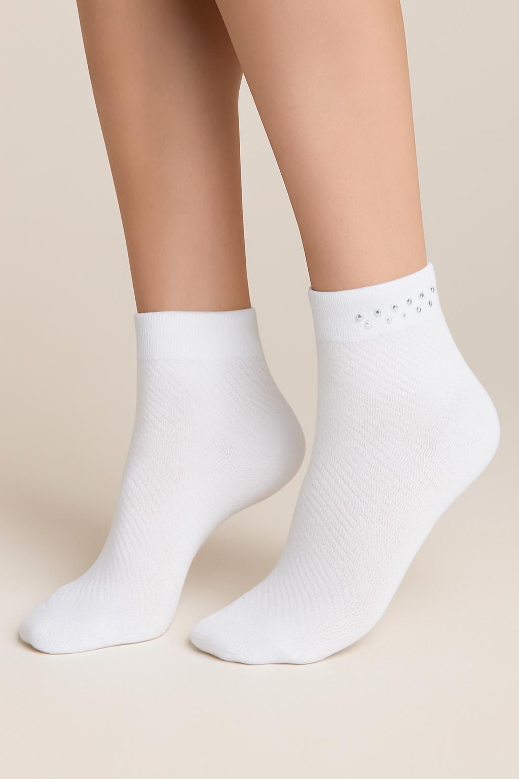 Weiße Pier Lone P-1935-3625-3 Duftsocken mit Zirkon für Mädchen