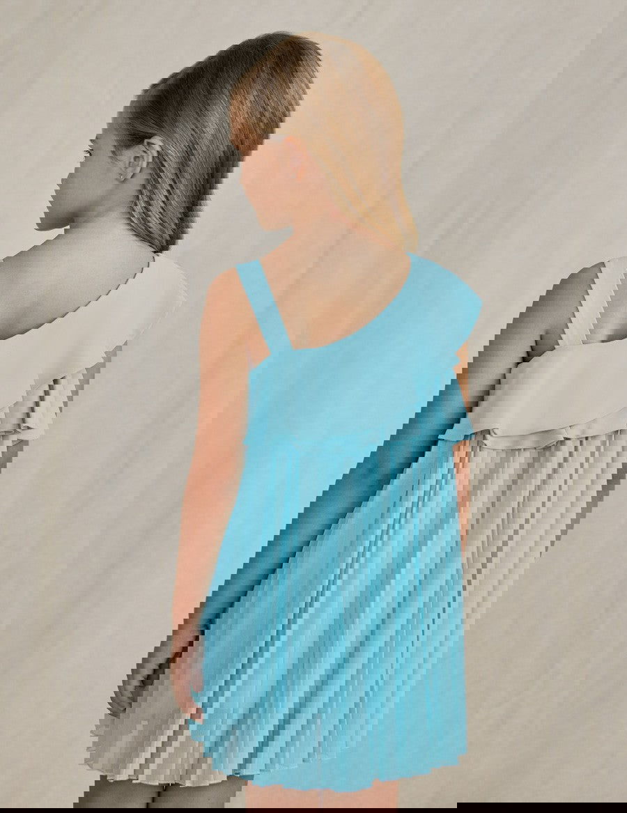 Abel & Lula 22-05049-063 Sukienka plisowana dla dziewczynki 5049-63 Turkus -  - #tag1# - #tag2# - #tag3# - #tag4#