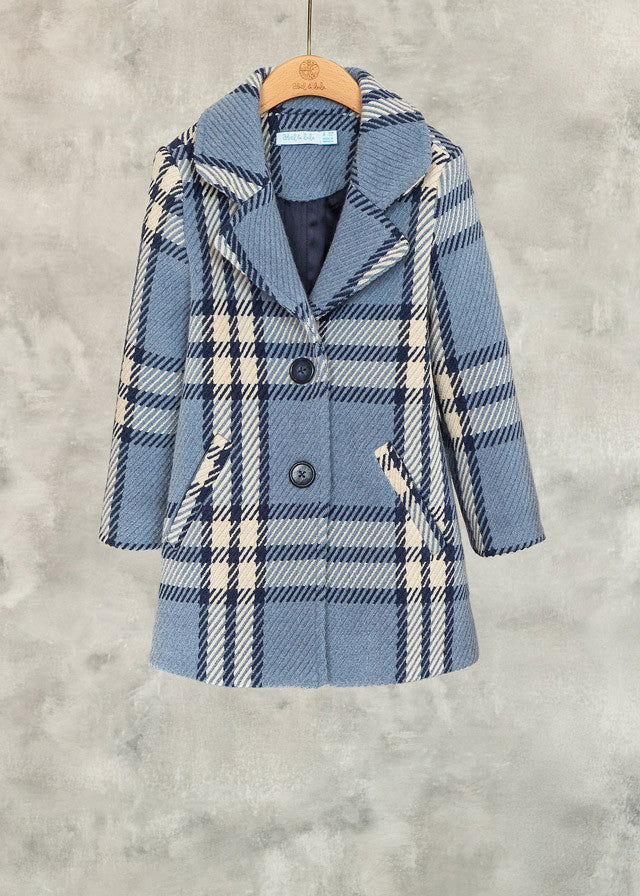 Abel & Lula Płaszcz w kratę dziewczynka 5828-43 Niebieski -  - #tag1# - #tag2# - #tag3# - #tag4#