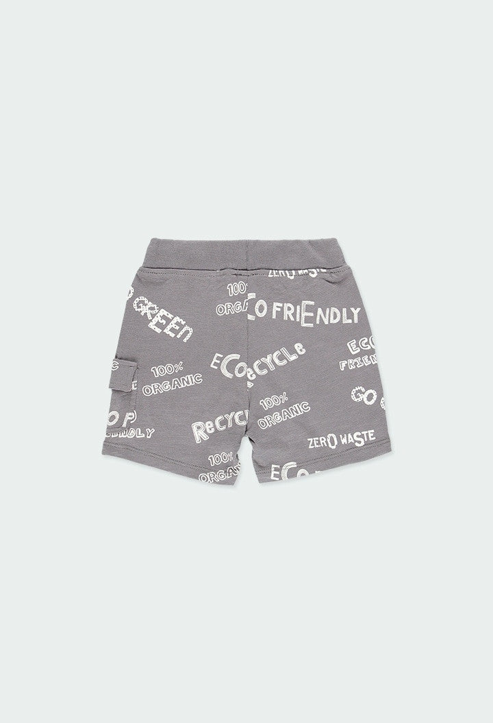 Bermudy z nadrukiem dla chłopca Baby Boboli 344124-9836 kolor szary -  - #tag1# - #tag2# - #tag3# - #tag4#